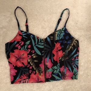 Tropical print crop top